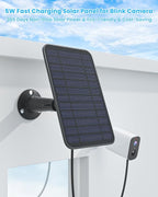 5W Solar Panel Charger Compatible with Blink Outdoor/Outdoor(3rd Gen)/XT XT2 Camera, Solar Panel for Blink Camera, 13.1ft Charging Cable & Rubber Plug, IP65 Weatherproof with Secure Wall Mount, 2 Pack