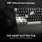 RK ROYAL KLUDGE RK96 RGB Limited Ed, 90% 96 Keys Wireless 3-Mode BT5.0/2.4G/USB-C Hot Swappable Mechanical Keyboard w/Wrist Rest, Volume Control, Software, Massive Battery, RK Viridian Switch