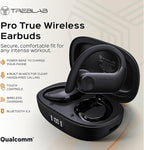 TREBLAB X3 Pro - Workout True Wireless Earbuds, Comfortable Earhooks, Bluetooth 5.3, Punchy Bass, Noise Isolation, 145H Playtime, IPX5 Waterproof, Sweatproof, 2 Mics for Calls, Sport Bluetooth Earbuds