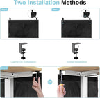 No Drill Under Desk Cable Management and Privacy Panel 2 in 1 | Modesty Panel with Cord Organizer |Felt Standing Desk Back Skirt for Office,Home(23.6")