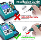 YIHUA 982 Precision Soldering Iron Station Kit with Digital LCD Display, 210 Soldering Tip Cartridge Compatible, Solder Wire Dispenser and, 4 Memory Channels, Auto Shutdown, Rapid Heating