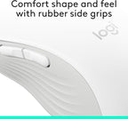 Logitech Wireless Mouse Signature M650 L Full Size - Large Hands, 2-Year Battery, Silent Clicks, Customizable Buttons, Bluetooth, PC/Mac/Chromebook - Off White, Right-Handed, Large