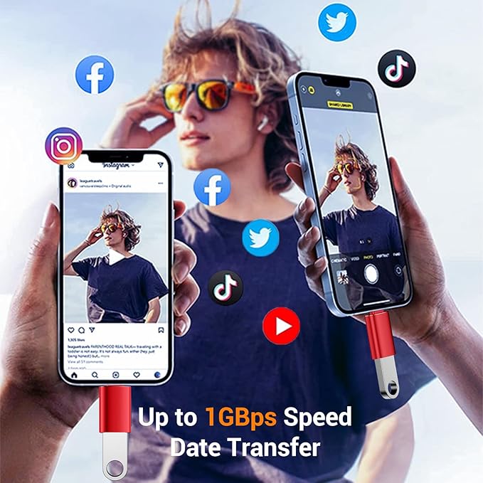 𝟒𝐏𝐚𝐜𝐤 𝐔𝐩𝐠𝐫𝐚𝐝𝐞𝐝 USB to USB C Adapter,USB C Male to USB 3.0 Female OTG Converter for iPhone 16 15 14 13 Plus Pro Max,Apple Watch,Airpods,S24 Ultra, Gender Changers OTG Adapters - Red