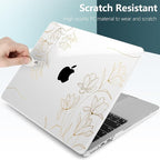 TWOLSKOO Compatible with M4 MacBook Air 15 inch Case 2025-2023 Released Model M4 A3241 M3 A3114 M2 A2941, Plastic Hard Shell & Screen Protector & Keyboard Cover & Trackpad Film, Florals X449