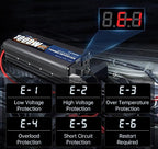 LVYUAN 1000 Watt Pure Sine Wave Power Inverter 24V to 110V/120V DC to AC Converter with Dual Sockets, Dual USB Ports, LED Display for Home Outdoor RV Car Power Inverter Power Adapter