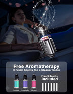 Retractable Car Charger USB C Fast Charging 120W, Car Accessories Cigarette Lighter Adapter with Aromatherapy Starlight, Car Charger iPhone16 15 14 13 12 11 Essentials Gift for Travelers, Men, Women