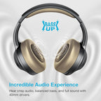 Upgrade Pro‑Level Hybrid Active Noise Cancelling Headphones with HD Sound, Wireless Bluetooth Headphones Over The Ear Unequaled Comfort, Vivid Deep Bass, for Home Office Travel Birthday Gift