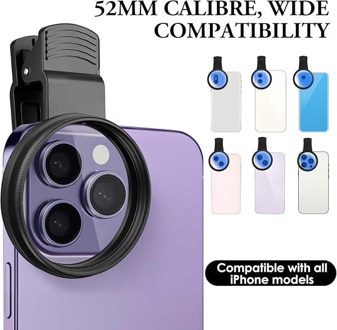 Clip - on Phone Polarizer Lens, Anti - Glare Polarizing Filter for Smartphone Cameras, Universal Clip Design with Cleaning Kit, Enhance Color & Reduce Reflections for Outdoor/Glass Photography