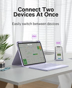 GreenLaw Keyboard Case for iPad Air 11-inch (M3 2025 / M2 2024) & Air 4th/5th Gen & iPad Pro 11 inch (1st/2nd/3rd/4th Gen), Smart Touchpad, 7-Color Backlit, Stain Resistant Cover, Light Purple