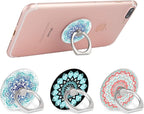 Bonoma Phone Ring Stand Holder, 3-Pack 360 Degree Rotation Universal Finger Ring Stand Compatible with Smartphones and Tablets Mandala