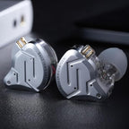 KZ ZSN Pro 2 in-Ear Monitors Headphones Metal Earphones 1BA+1DD Hybrid Technology HiFi Bass Clear Sound IEMs Noise Cancellation Earbuds Wired for Musicians Singer Audiophile(Silver,No Mic)