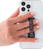 LOVEHANDLE Universal Phone Grip for Smartphones & Mini Tablets - Phone Holder for Hand - Wireless Charging Compatible - Made in The USA - Leopard