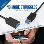 SABRENT 22AWG USB 3.0 Extension Cable A Male to A Female [Black] 6 Feet (CB-3060)