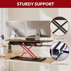 SANODESK Standing Desk Converter with Electric Motor 42" Height Adjustable Riser for Office Home,Dual Monitor and Laptop Workstation with Large Keyboard Tray,Rustic Color