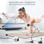 Webcam 1080P for PC, Eye Contact Webcam for Desktop Computer (Grey)