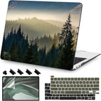 Teryeefi Compatible with MacBook Pro 13 inch Case M2 M1 2024, 2023, 2022-2016（A2251 A2289 A2159 A1989 A1708 A1706 with Touch Bar, Plastic Hard Shell Cover for 13" MacBook Pro, Forest Landacpe