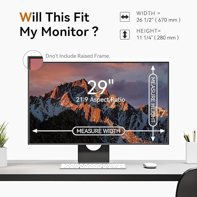 [5-Pack] 29 Inch Computer Privacy Screen for 21:9 Widescreen Monitor, Anti Glare Anti-UV Eye Protection Desktop PC LED Monitor Filter, Removable Anti-Scratch Screen Film 29in
