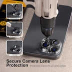 beuxece for 6 Pack iPhone 15 Pro/iPhone 15 Pro Max Camera Lens Protector [Drop Protection] [Case Friendly] [Easy Installation] 9H Tempered Glass Camera Screen Protector Cover, CD Black
