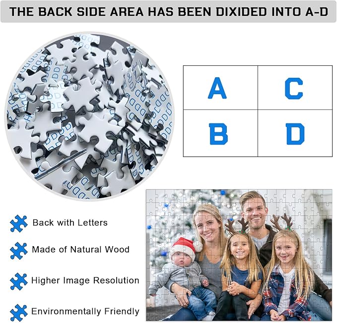 Custom Puzzle 120/200/300/500/1000/1500 Pieces, Personalized Puzzle from Your Own Photos, Customized Picture Jigsaw Puzzle Gift for Christmas Wedding Birthday Family