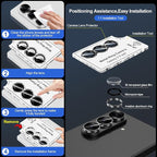 for Samsung Galaxy Z Fold 7 Camera Lens Protector, Individual Metal Ring Tempered Glass Lens Cover, [Strong Adsorption] Scratch Resistant Ultra-Thin HD Clear Lens Cover, 1 Set-Black Ring