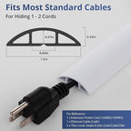 ZhiYo 10ft Cord Covers for Wires on Floor, Cord Hider Floor Hide Extension Cords, Soft PVC Cable Cover Cable Protector, Wire Cavity W0.62in H0.31in, White