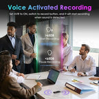 64GB Digital Voice Recorder, Vandlion Recording Device with AI Noise Reduction, 1536Kbps Crystal Audio & Password Protection for Conference/Lectures/Classroom/Interviews