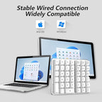 Left-Handed Mechanical Numeric Keypad, Hot-Swap LED Backlit Number Pad, Dual Mode USB C Keyboard, Expanded into a Left-Handed Keyboard (White)