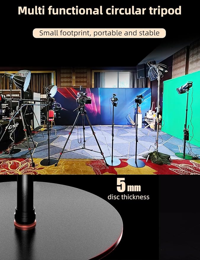 IFOOTAGE Cobra RB-A400,79" Round Base Monopod,Aluminum Photography Light Stand Flat Base for DSLR Camera, Light,Payload 22LBS(2 Pack)