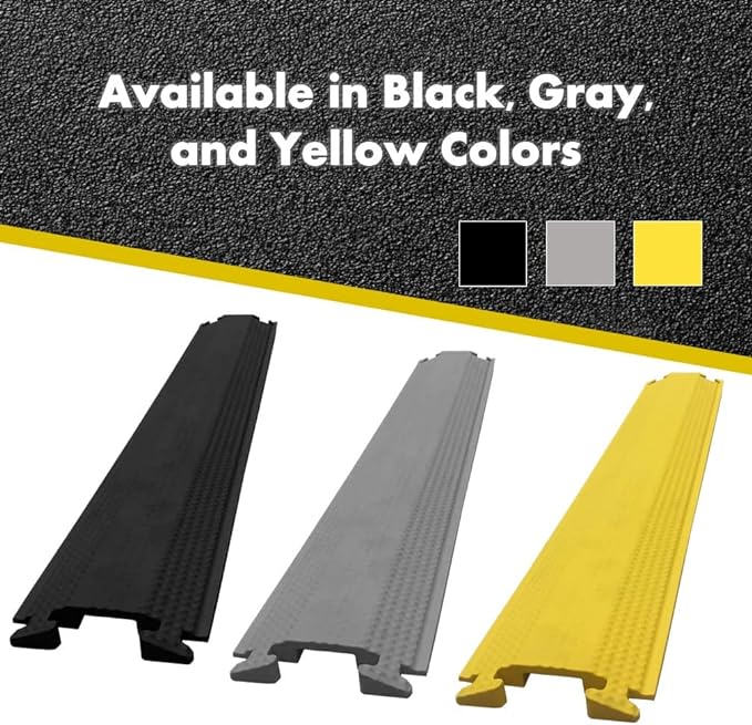Kable Kontrol Drop Over Floor Cord Cover – 36” Inch Long 1 Channel Cable or Wire Protector – 140 Pcs Bulk Pack - Rubber Ramp for Indoor and Outdoor Use – Yellow