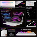 HOU Keyboard Case for iPad Air 11 inch 2025 (M3)/2024 (M2)&iPad Pro 11 Inch(4th/3rd/2nd/1st) Gen 2022,iPad Air 5th&4th Generation Case with Keyboard,Magic-Stand, Multi-Touch Trackpad,Backlight,White