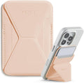 MOFT Magnetic Wallet Stand Compatible with iPhone 16/15/14/13/12 Series, Angle Adjustment & Magsafe Compatible MOVAS Phone Stand, Peach pink