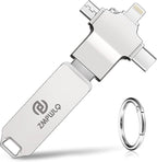 Photo Stick 128GB-Auto-Secure-Backup-USB-Flash-Drive-Saver-Memory-Stick-Photo-Finder for Phone/iPhone/iPad/Android/PC-4-in-1-Thumb-Drive-External-Storage for All Devices,Backup Photos,Videos,Contacts