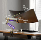 RGB Gaming Monitor-arm for Flat/Ultrawide/Curved Monitors 32 to 60 inch, Heavy Duty Stand Load up to 20 kg, VESA 75/100 mm Monitor-Mount G70-New
