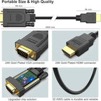 BENFEI HDMI to VGA 15 Feet Cable, Uni-Directional HDMI (Source) to VGA (Display) Cable (Male to Male) Compatible for Computer, Desktop, Laptop, PC, Monitor, Projector, HDTV, Raspberry Pi, Roku, Xbox
