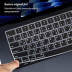 Arabic Keyboard Cover Skin Compatible with Apple 2025 2024 2023 2022 MacBook Air Laptop with M4 M3 M2 chip 15.3 inch A3241 A3114 A2941/MacBook Air 13.6 inch A2681 A3113 A3240 Keyboard Protector-Black