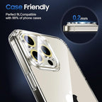 UniqueMe for 3 Pack iPhone 15 Pro/iPhone 15 Pro Max Camera Lens Protector, [Drop Protection] [Case Friendly] 9H Tempered Glass Camera Cover Screen [Update New Version] - Glitter Golden
