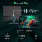 SANSUI Computer Monitor 24 inch IPS Eye Care 1080P Display HDMI,VGA Ports with 178° Viewing Angle/Frame-Less/Tilt/VESA Compatible for Office and Home