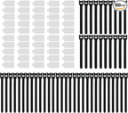 100 Pack Reusable Hook & Loop Cable Ties & Labels Kit - 50 Durable Cord/Wire Tags + 50 Self-Gripping Straps for Electronics Organizing, Home Office Cord Management (White & Black)