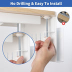 LUKETURE Laptop Holder, Steel Desk Side Storage, No Drill Standing Desk Accessories, Clamp on Laptop Mount with Pen Holder, Fits Flat Edge Tables 0.3" to 2.8" (White, M(1 Tier))