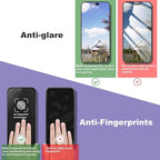 2 Pack Matte Screen Protector for iPhone 16 Pro Max, 9H Tempered Glass, Full Coverage, Anti-Fingerprint, Auto Dust-Elimination, No Bubble, Easy Installation