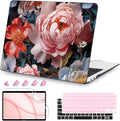 Teryeefi Compatible with MacBook Air 13 inch Case A2337 M1 Chip A2179 A1932 (Release 2018-2020),Protective Slim Cover + Keyboard Cover for 13.3 inch MacBook Air Touch ID & Retina-Colorful Peonies