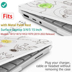 Tuiklol Case for 15 Inch Microsoft Surface Laptop 5/4/3 2022-2020, Model 1979/1953/1872/1873 Hard Shell Cover, Keyboard Cover+Screen Protector+Dust Plugs,Astronaut