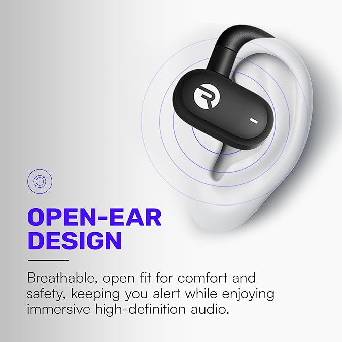 Raycon Everyday Open Earbuds – True Wireless Open Ear Bluetooth Headphones, Hook Design, IPX5 Water Resistant, 40 Hours of Battery Life (Blue)