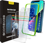 Screen Protector for iPhone 16e/14/13/13Pro [6.1 Inch], Colorless Anti-Blue Light Tempered Glass Films, Eye Protection,9H Hardness, No Bubbles, Case Friendly Easy Installation Kit, 2 Pack