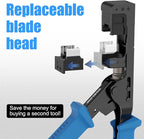 VCELINK Speed Termination Tool for VCE 90-Degree Keystone Jacks Punch Down Network Tool Kit with 20-Pack CAT6 Keystone Jacks UL-Listed Blue, 25-Pack RJ45 Connectors, 1-Pack Mini Wire Stripper