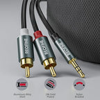 3.5mm to RCA Cable (5Feet/1.5M),3.5 mm 1/8 to RCA 2-Male Headphone Jack Adapter HiFi Sound Splitter Auxiliary Cord for Smartphone,MP3 Players,Laptops,Tablet,Speaker