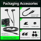 Gaming Earbuds Wired, USB C & 3.5mm Dual Plug in Ear Headphones with Mic and Volume Control for Small Ears, Stereo Bass Noise Isolating Earphones for PC/PS4/PS5/Xbox Series/Switch/Sleep/Sport/Workout