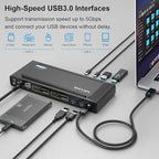 WAVLINK Universal USB C Laptop Docking Station Dual Monitors 5K/4K@60Hz with 65W Host Charging for Thunderbolt 4/3, USB-C Windows, Mac, Chrome, Ubuntu 20.04,22.04(2HDMI, 2DP, 6USB 3.0, 1Gbps Ethernet
