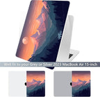 Batianda Premium Case for New MacBook Air 15 inch 2025 M4 2024 2023 with M3 M2 Chip Model A3114 A2941, Designed Protective Plastic Hardshell & Keyboard Cover & Screen Protector, Sunset