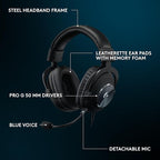 Logitech G Pro X SE Wired Gaming Headset with Microphone: Detachable Mic, DTS Headphone:X 7.1, Memory Foam Ear Pads, 50 mm Drivers, USB DAC Incl. - Black
